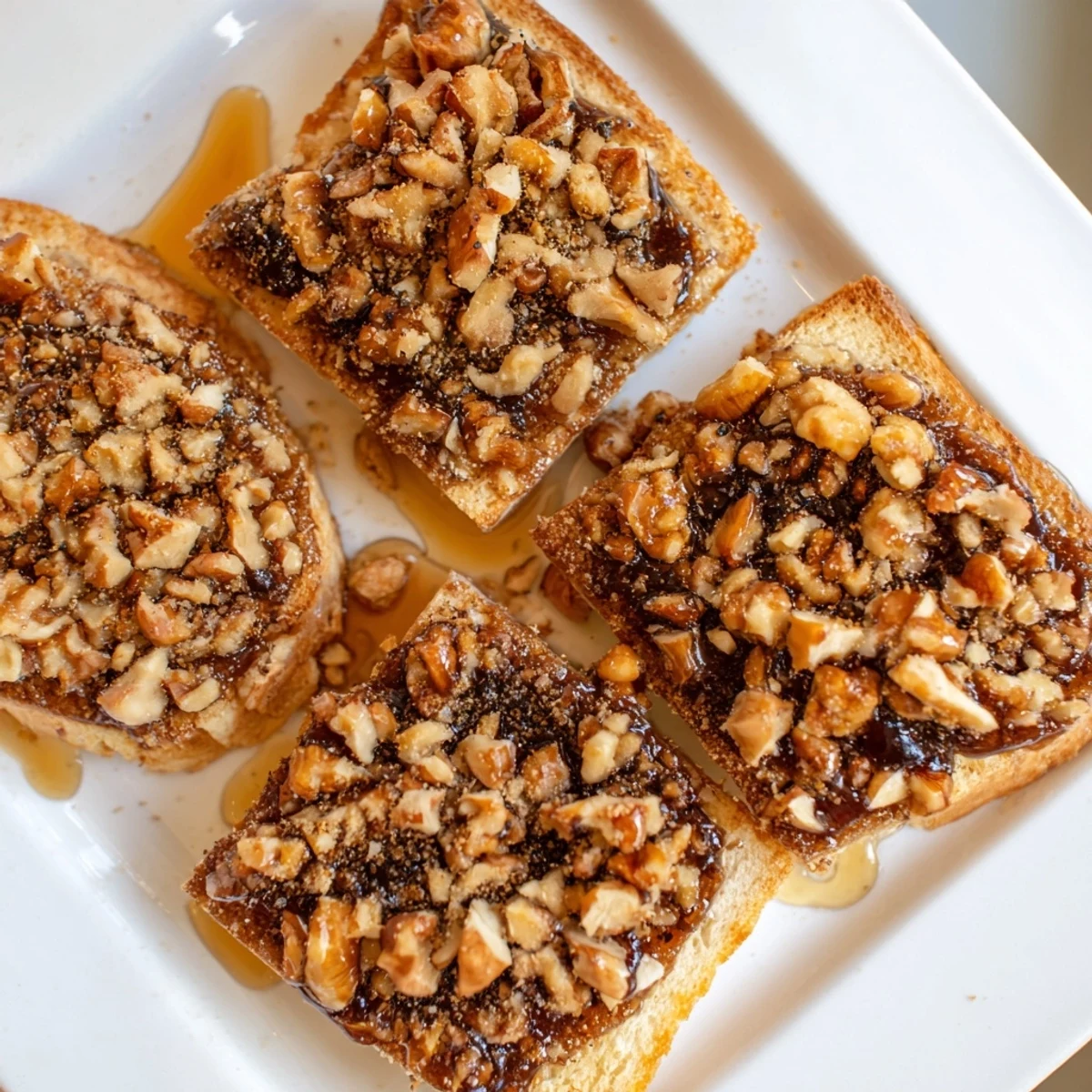 Golden Light Sweet Hazel Treats: Honey-glazed hazelnut cake squares, ready for easy serving.