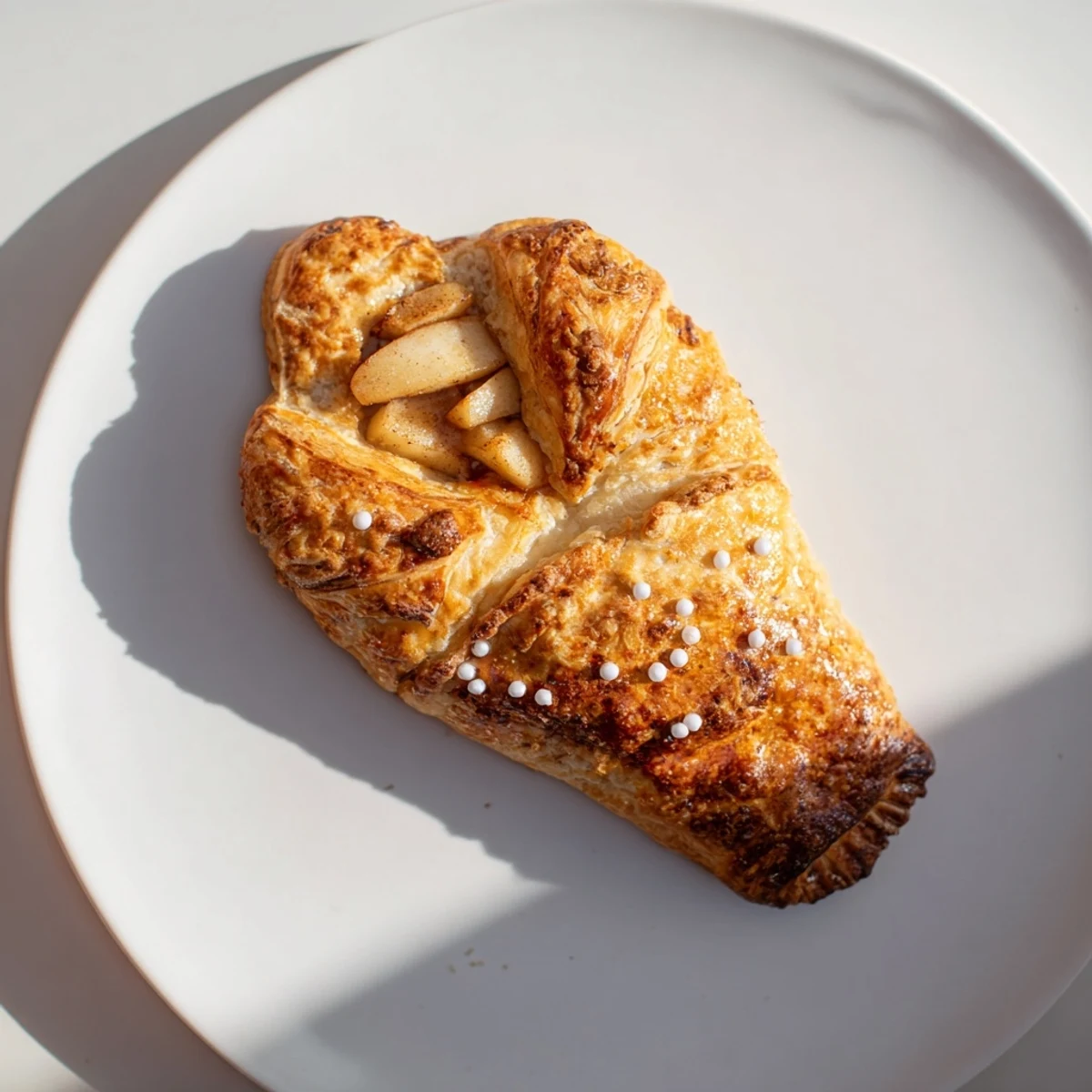 Golden-brown winter Mitten Shaped Hand Pies, brimming with spiced apple filling, waiting to be served.