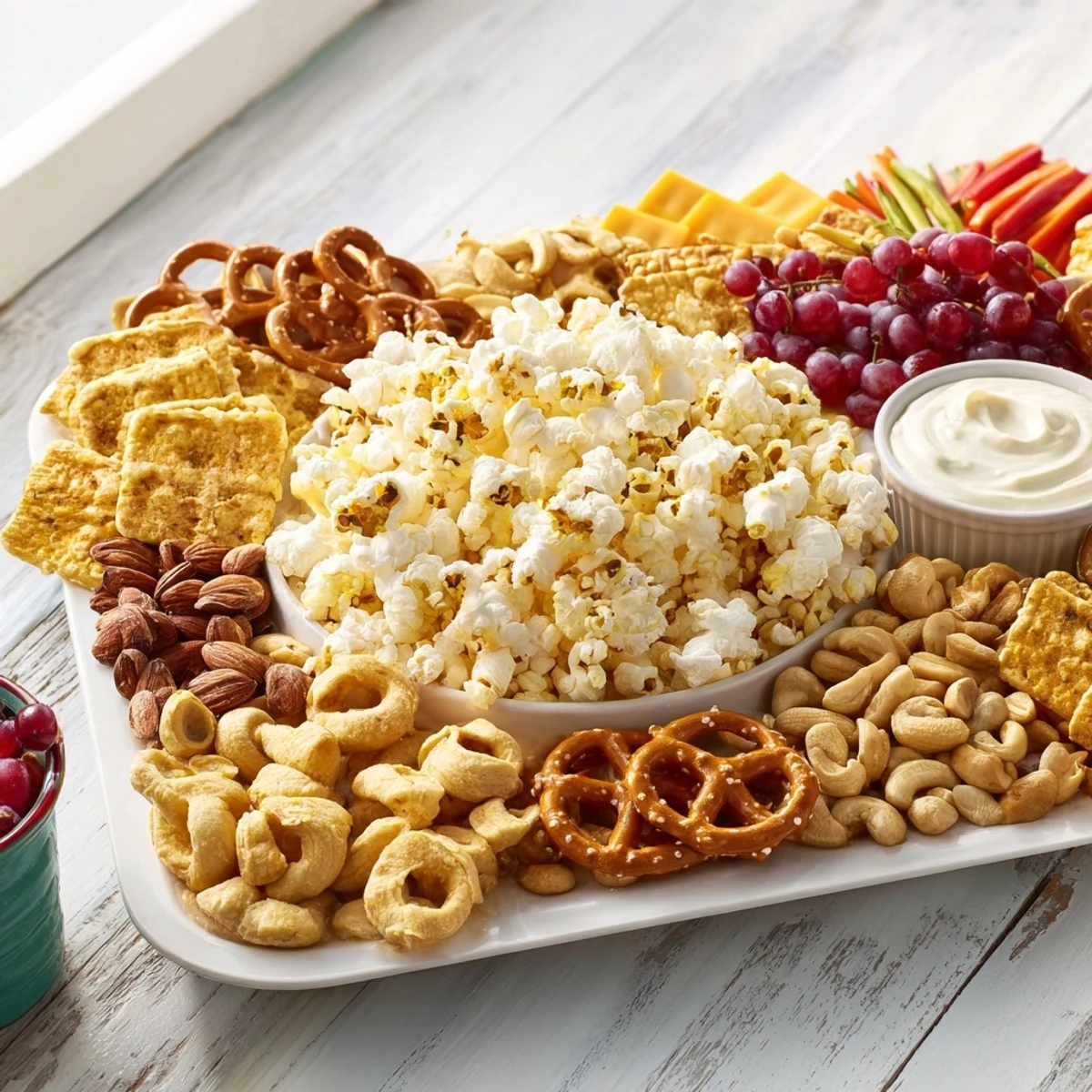 Prepare your senses: This movie night munchie board shows a crowd-pleasing assortment of sweet and savory delights.