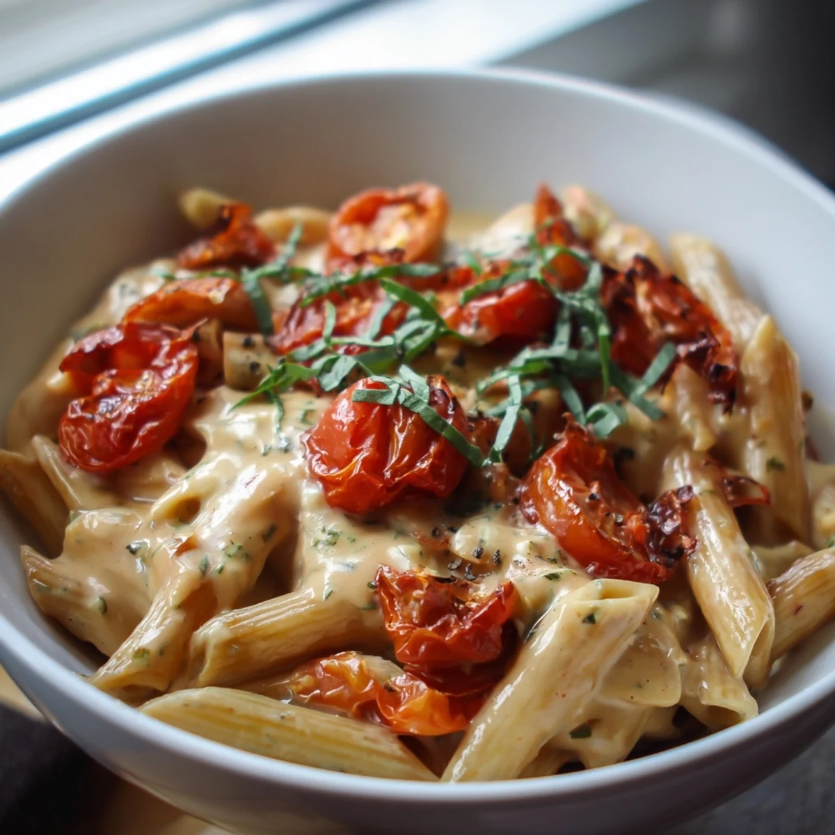 Creamy Boursin Cheese Pasta features vibrant cherry tomatoes, creating a delicious and tempting dinner.