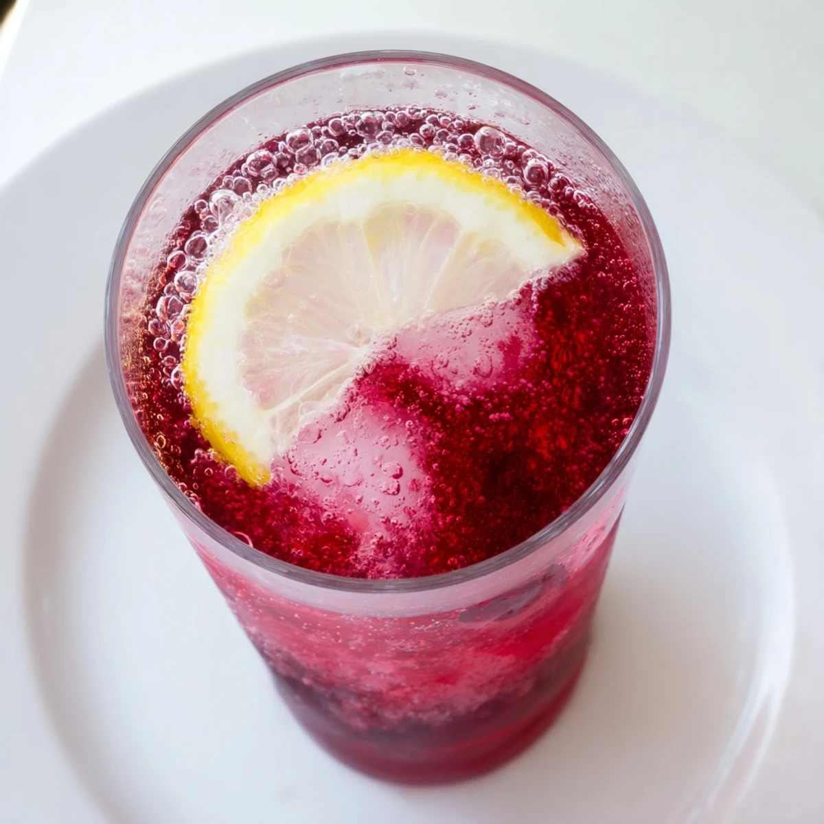 A vibrant Sleepy Girl Mocktail with a lemon garnish, perfect for a relaxing night.