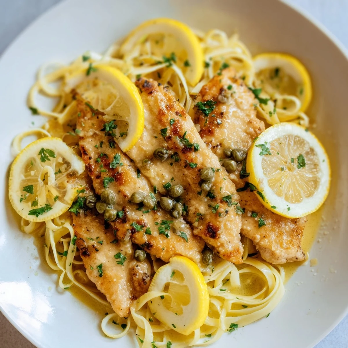 Savor the aroma of garlic and lemon in this delicious Quick Chicken Piccata Pasta, ready in minutes.