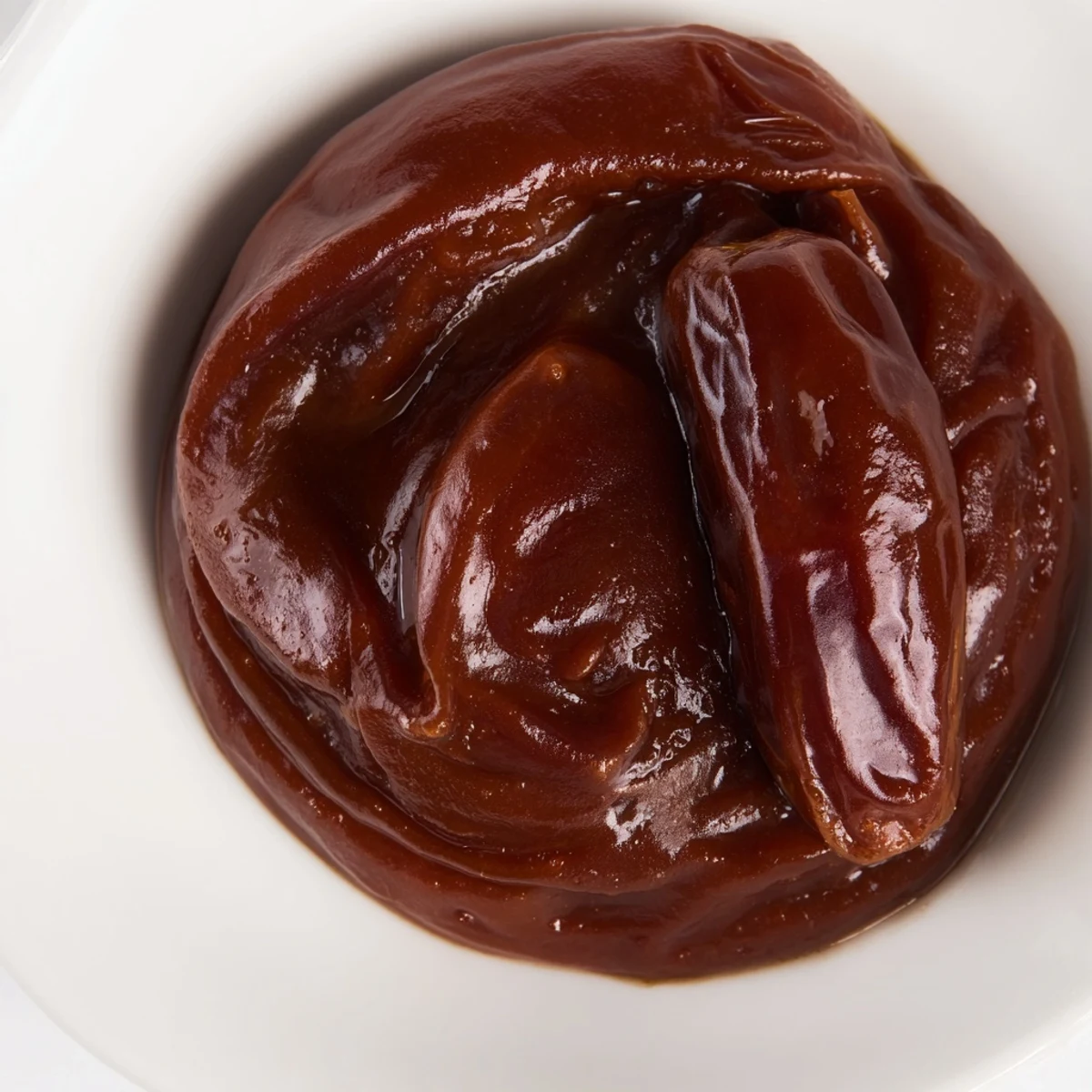 Creamy Emirati Al Madrooba, a traditional date paste, glistening and ready, served with warm flatbread.