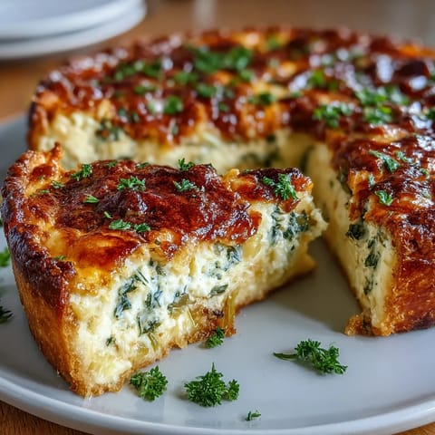 A golden, savory quiche with leeks and Gruyere cheese, baked to perfection for a delightful spring brunch centerpiece.