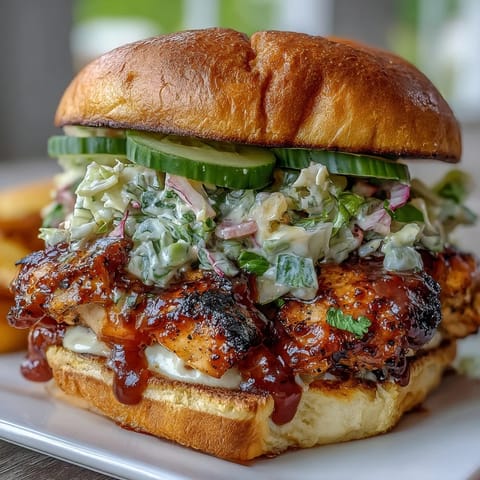 1. Juicy BBQ chicken sliders piled high with tangy coleslaw on soft buns, perfect for 4th of July celebrations.