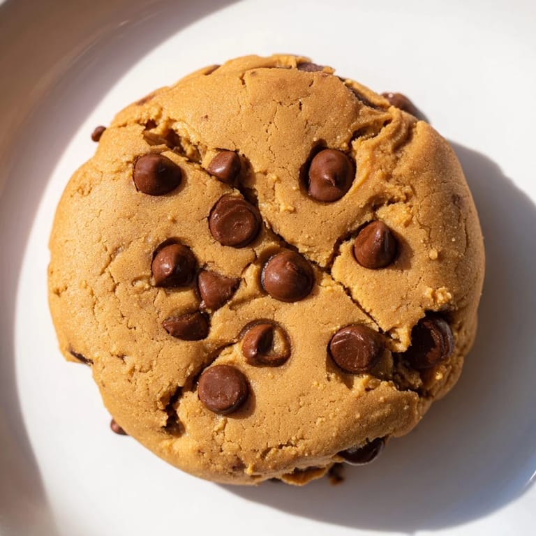 Golden-brown peanut butter chocolate chip cookies, a classic American dessert, with visible chocolate chips.