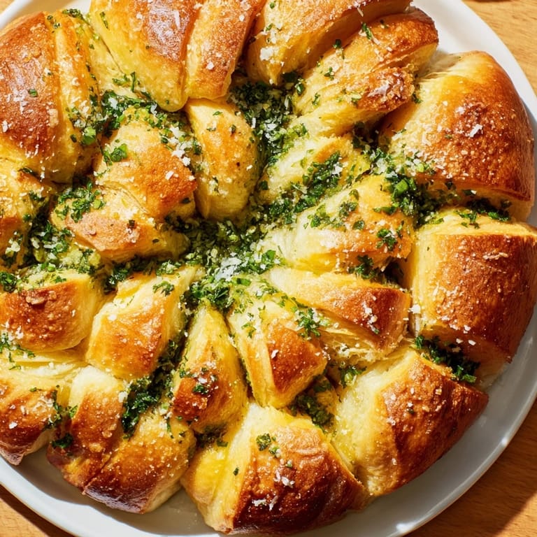 Pull-apart Star Shaped Garlic Bread, boasting a flaky crust and herb-infused, soft interior.