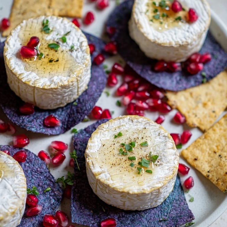 Vibrant photo showing The Stepping Stones with goat cheese, brie, and gouda arranged as delicious fun!
