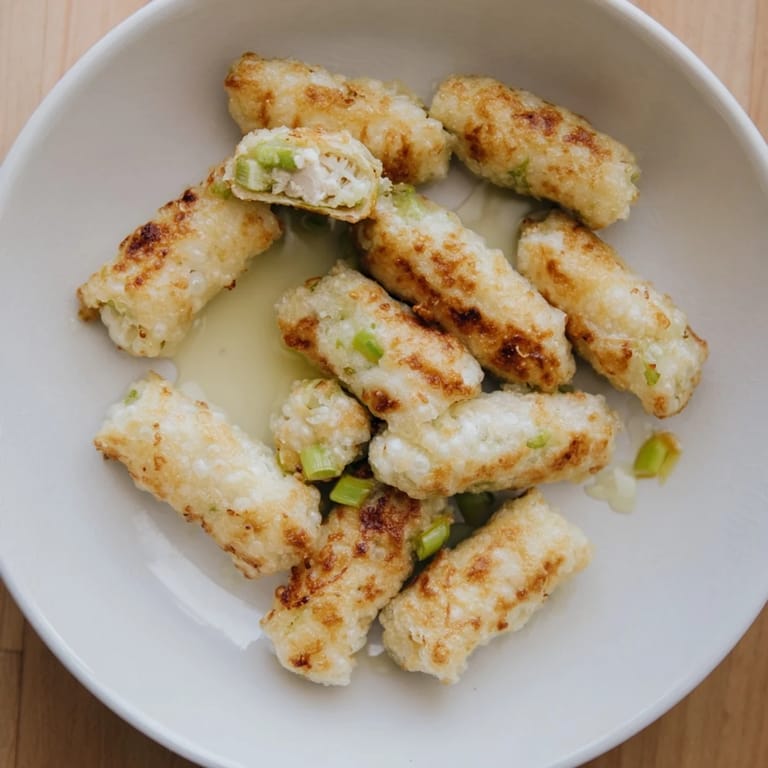 Bite into these delicious air fryer chicken lumpia: a flavorful Filipino appetizer, savory and tempting.