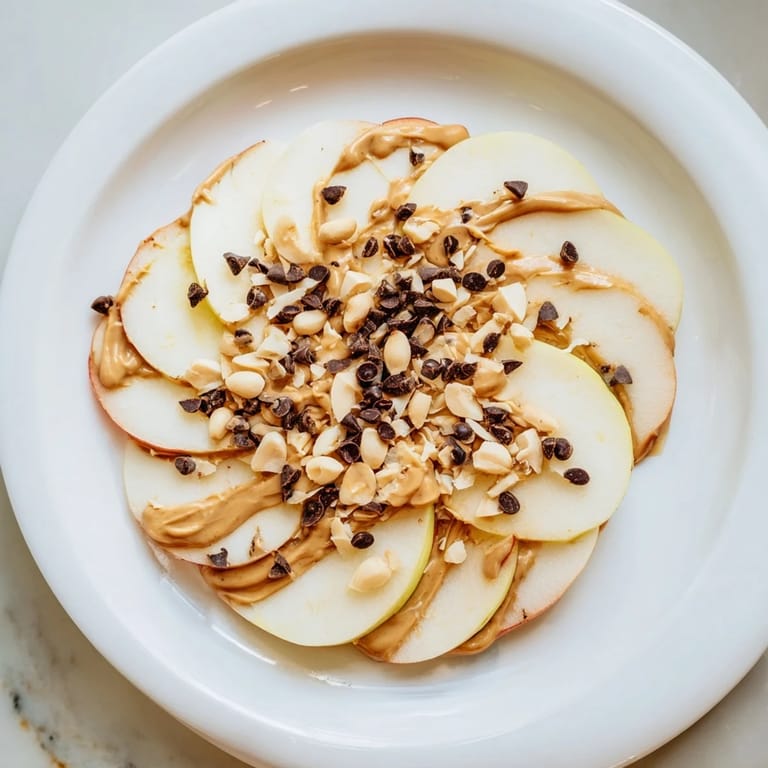 Sweet honey and crunchy nuts adorn these simple Peanut Butter Apple Nachos, ready to enjoy.
