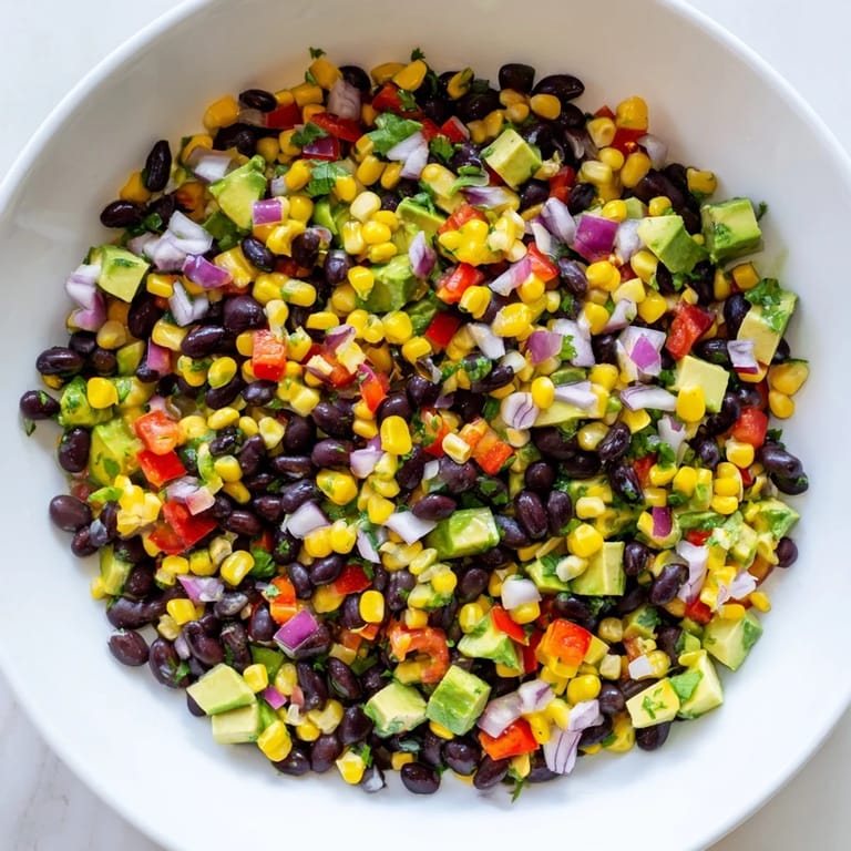 Brightly colored Southwest Black Bean Salad, showcasing the ingredients ready for a refreshing meal.