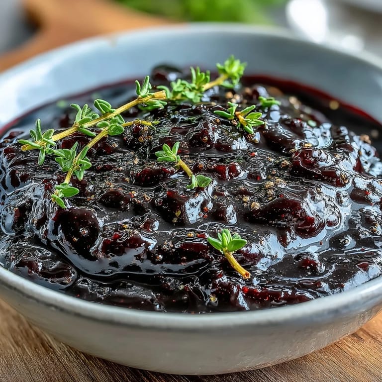 Drizzling vibrant Black Currant Glaze over roasted carrots and Brussels sprouts for a flavorful dinner side.
