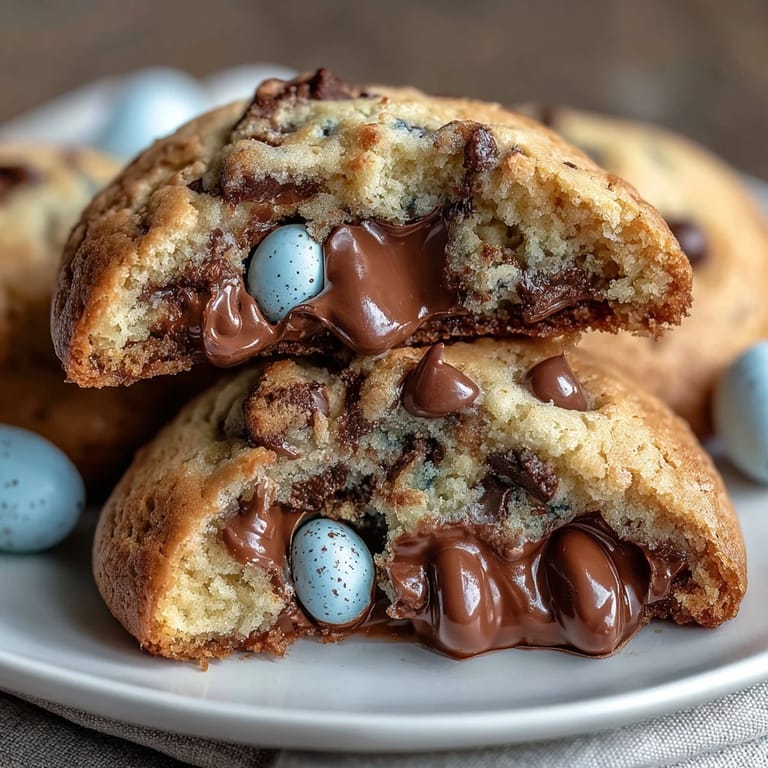 3. Bright and cheerful Cadbury Mini Egg cookies with crunchy candy shells and gooey chocolate chips.