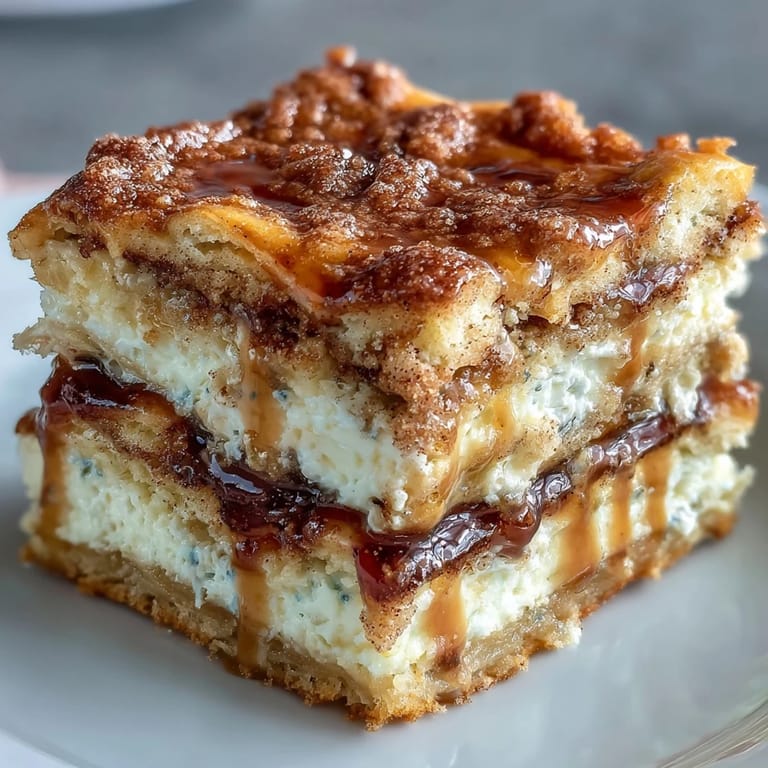 Delicious Easy Cinco de Mayo Sopapilla Cheesecake Bars, topped with cinnamon sugar glaze.