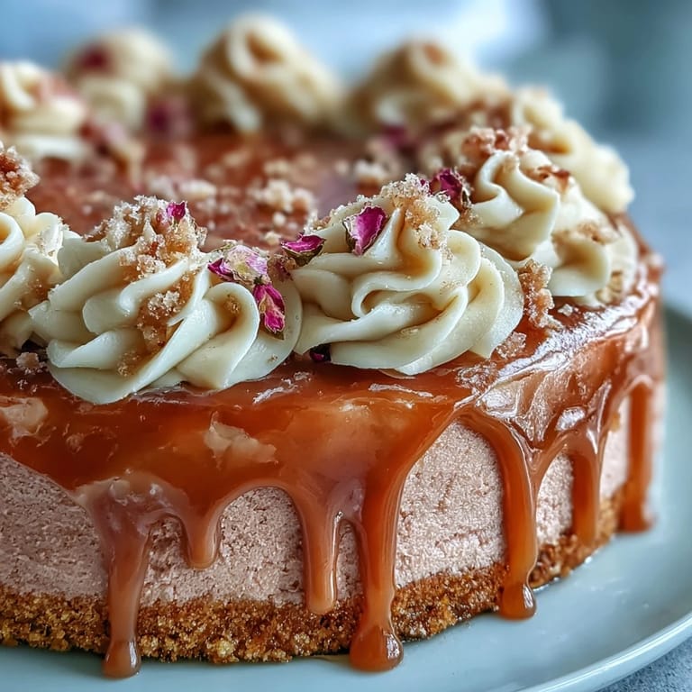 Stunning pink rosé velvet cake with delicate gold accents, perfect for celebrations.