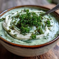 Creamy Celery and Herb Soup served steaming hot in a white bowl, garnished with fresh chives and parsley sprigs.