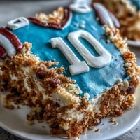 Graduation Sports Jersey Cake decorated with fondant in team colors and personalized details, perfect for celebrating a milestone with a fun, athletic twist.