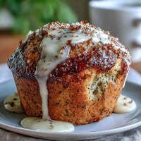 Lemon poppy seed muffins with golden tops, crunchy sugar crust, and tangy lemon glaze, perfect for breakfast or brunch.